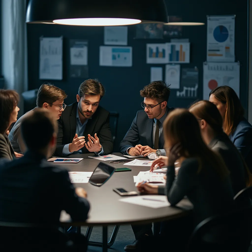 Grupo de consultores discutiendo ideas